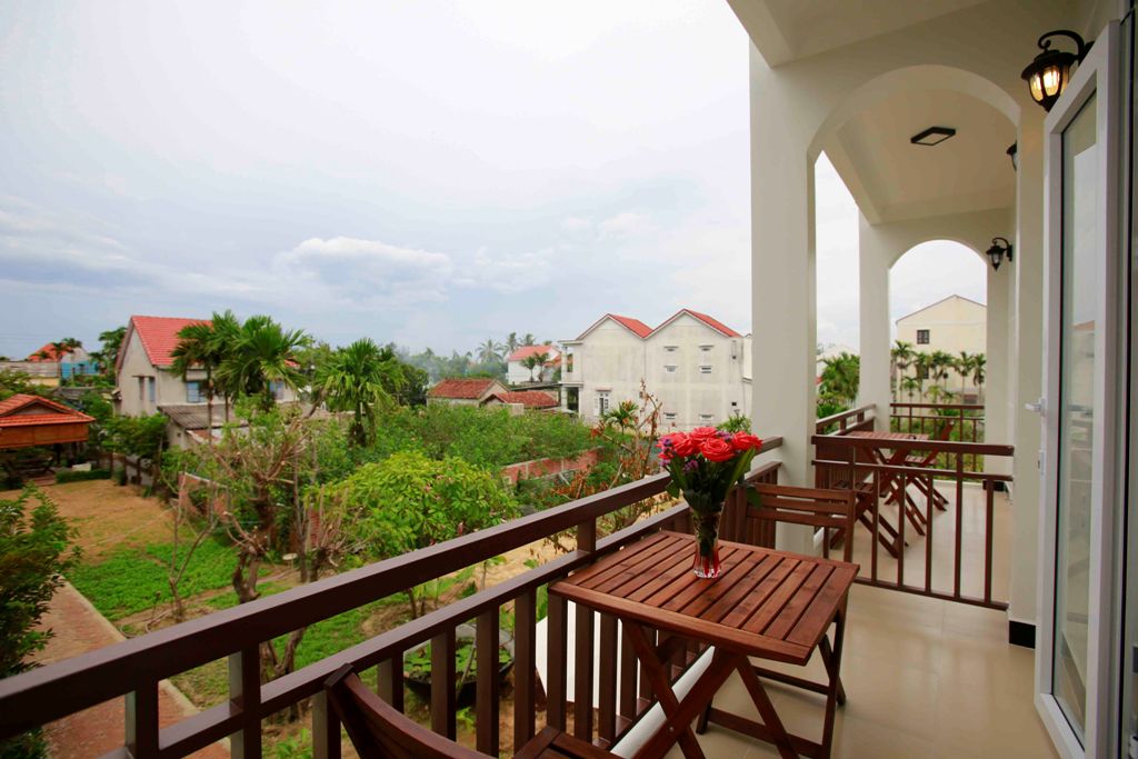 Balcony of Deluxe room overlooks the garden