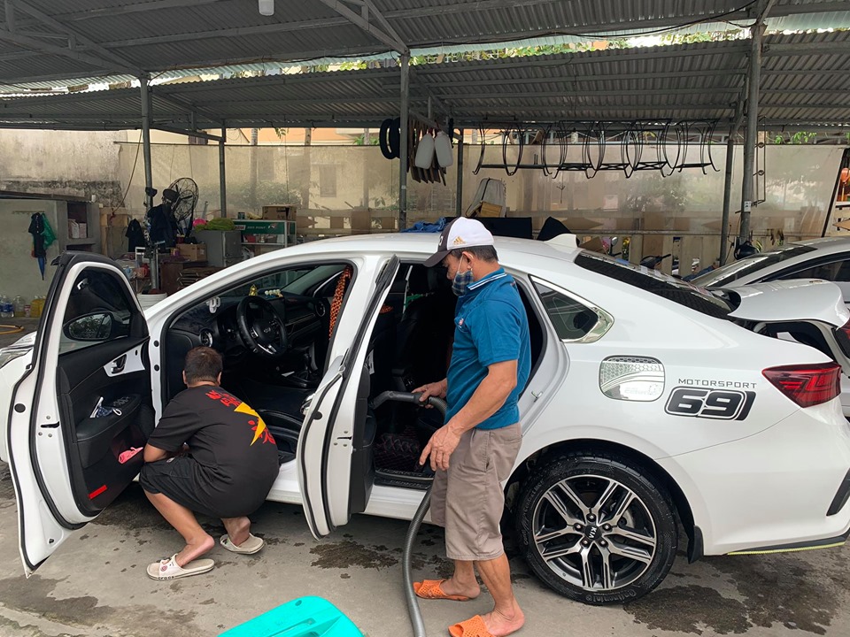 Vacuuming and cleaning the interior